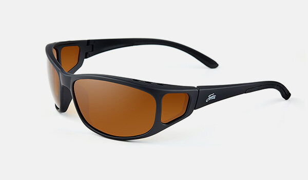 Fortis Wraps - Brown, Black polarised fishing sunglasses – side view