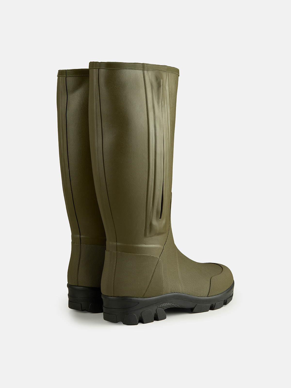 Fortis Elements Field Wellies rear view showing reinforced heel and heel kick