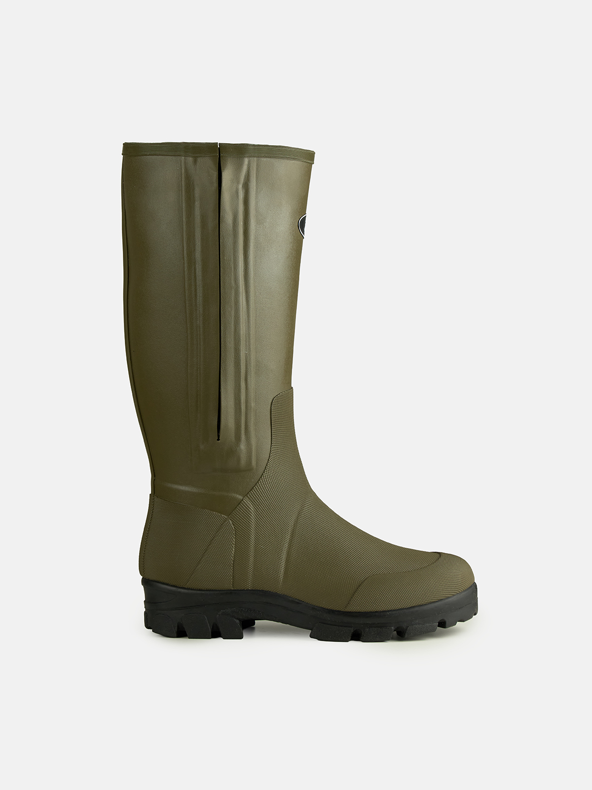 Fortis Elements Field Wellies side view with waterproof YKK zip closed